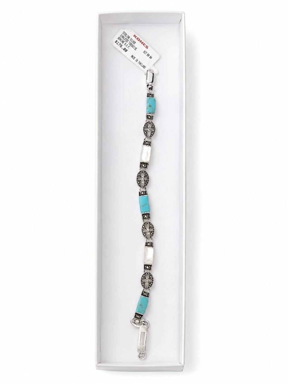 Kohl's Silver-tone Bracelet with Turquoise and White Accents